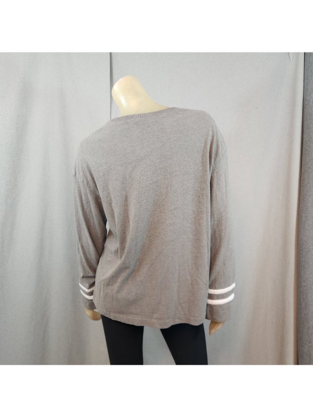 Russell University Kansas Jayhawks Gray Crew Nck LongSlv Shirt Blouse Top MEDIUM - Picture 4 of 6